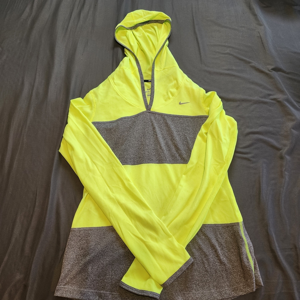Nike Vibrant Yellow and Gray Pullover